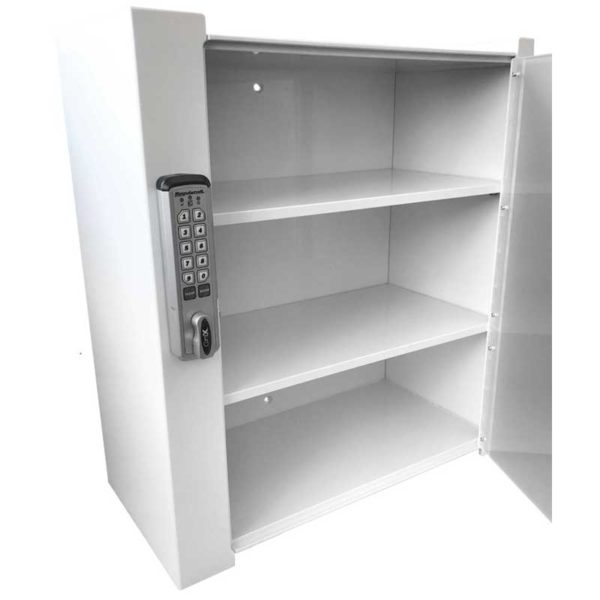 Wall Mount Locking Cabinet - Open