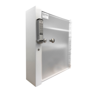 Tall Wall Mounted Locking Cabinet - Angle