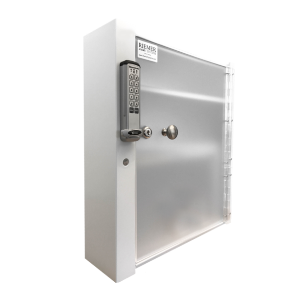 Tall Wall Mounted Locking Cabinet - Angle